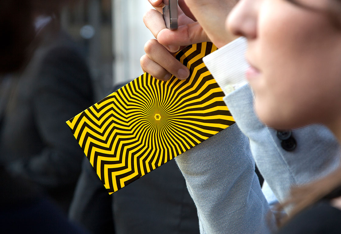 Printed invite in visitors hand