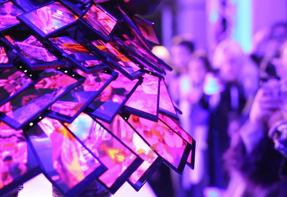 A closeup showing the phones in an overlapping pattern