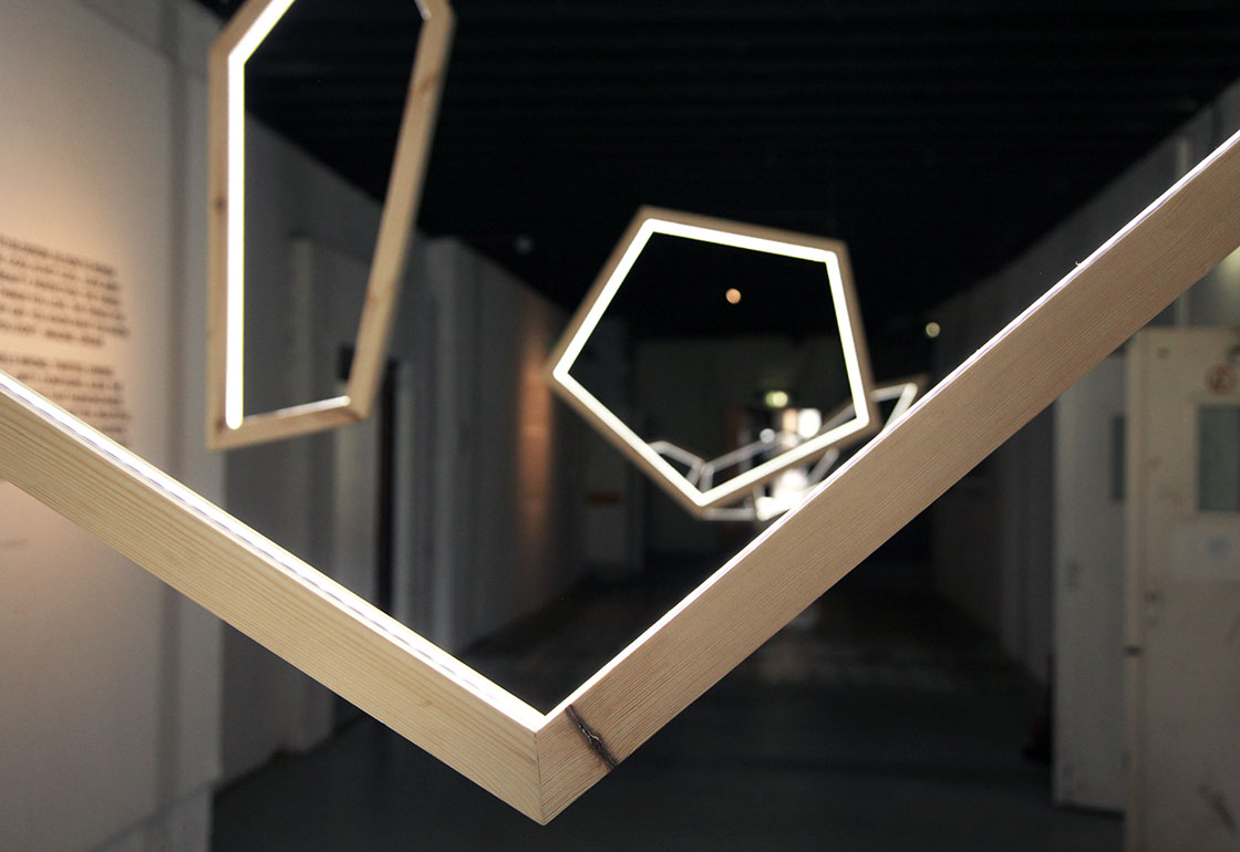Wooden LED hanging shapes