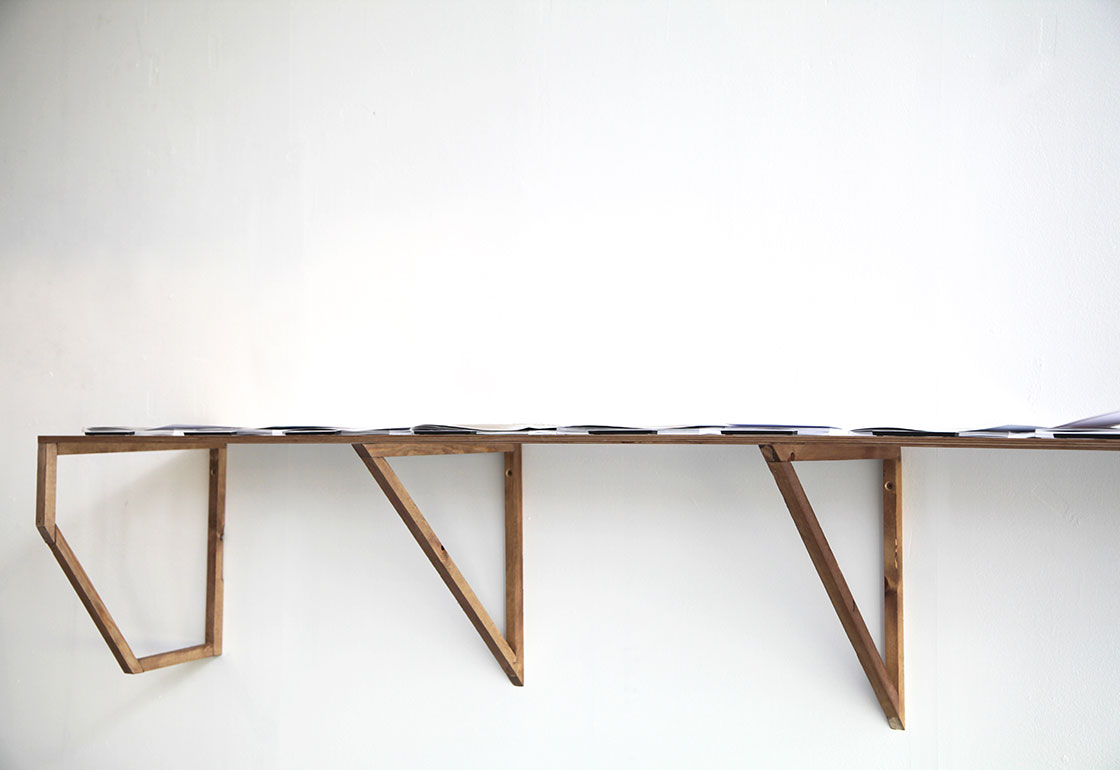 Shelves in the exhibition