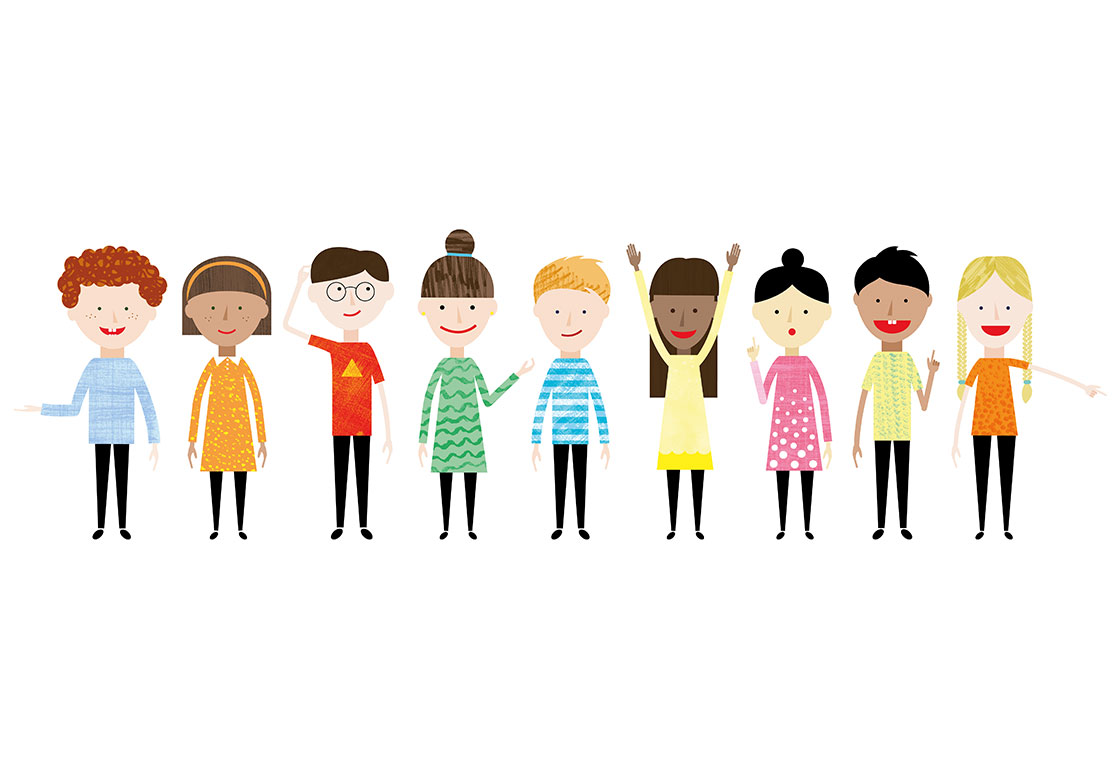 Illustrations of different characters