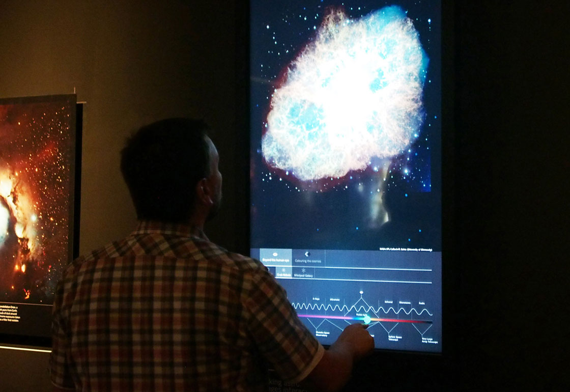 A touchscreen with illustrated diagrams