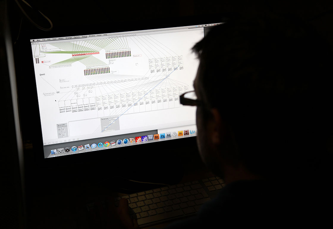 A photo of the software that runs the installation